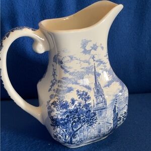 Liberty Blue Staffordshire water pitcher